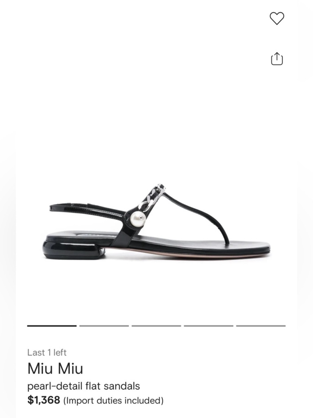 Miu Miu Pearl Chain Thong Sandals - Picture 3 of 16